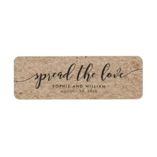 Rustic Faux Kraft répand Love Mariage Étiquette