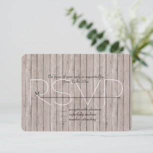 Rustic Faux Mariage en bois Brown RSVP
