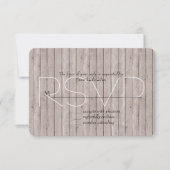 Rustic Faux Mariage en bois Brown RSVP (Devant)