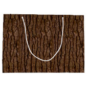 Rustic Faux Piece of Wood Grain Tree Bark Groot Cadeauzakje (Achterkant)