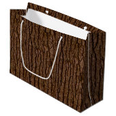 Rustic Faux Piece of Wood Grain Tree Bark Groot Cadeauzakje (Voorkant Gekanteld)