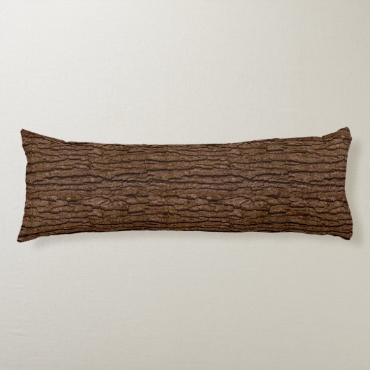 Rustic Faux Piece of Wood Grain Tree Bark Lichaamskussen (Voorkant)