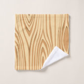 Rustic Faux Sined Brown Wood Monogramed Custom Bad Handdoek (Wasdoekje)