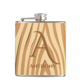 Rustic Faux Sined Brown Wood Monogramed Custom Heupfles (Voorkant)