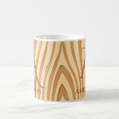 Rustic Faux Sined Brown Wood Monogramed Custom Koffiemok (Center)