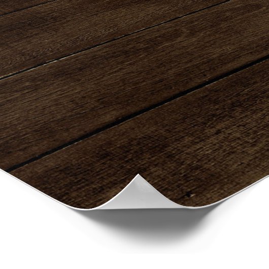 Rustic Faux Wood Wedding Welcome Sign Poster (Hoek)