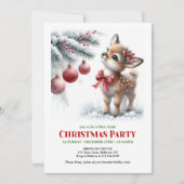 Rustic fawn snowy forest serene scene Christmas  Kaart (Voorkant)