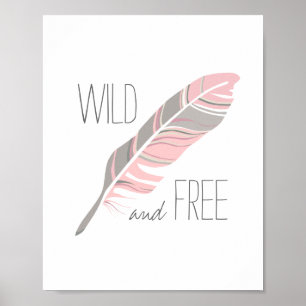 Rustic Feather Wilde en Vrije Kinderkamer Muurku Poster
