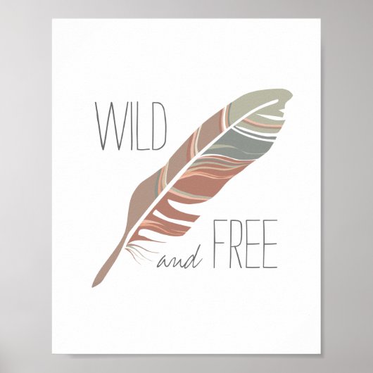 Rustic Feather | Wilde en Vrije Nursery Wall Art Poster (Voorkant)