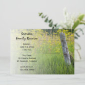 Rustic Fence Post Invitation à la réunion familial (Debout devant)