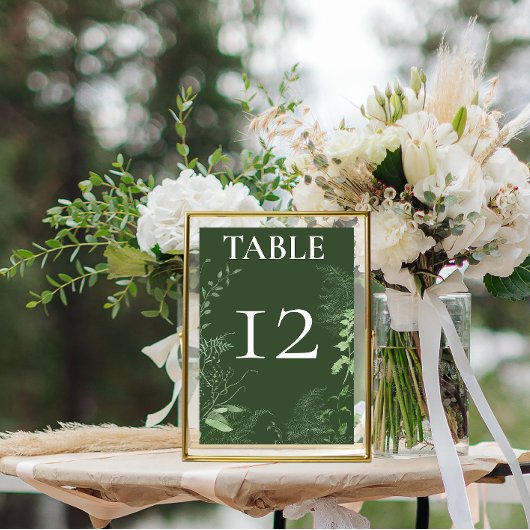 Rustic Fern Green Foliage Emerald Wedding Kaart