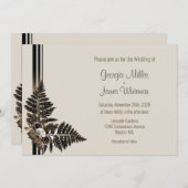 Rustic Fern Leaf Wedding Invitation Kaart (Voorkant / Achterkant)