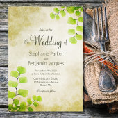 Rustic Fern Leaf Wedding Kaart