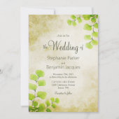 Rustic Fern Leaf Wedding Kaart (Voorkant)