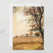 Rustic Field Gold Autumn Evening Sunset Wedding Kaart (Achterkant)