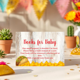 Rustic Fiesta Books for Baby Card | Neutral Taco Informatiekaartje