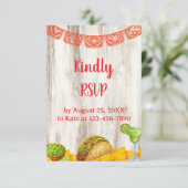 Rustic Fiesta RSVP Card with Optional QR Code (Debout devant)