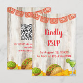 Rustic Fiesta RSVP Card with Optional QR Code (Devant / Derrière)