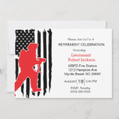 Rustic Firefighter Retraite Party Invitation (Devant)