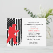 Rustic Firefighter Retraite Party Invitation (Debout devant)