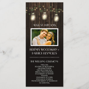 Rustic Firefly + Vine Vineyard Wedding Programs Programma
