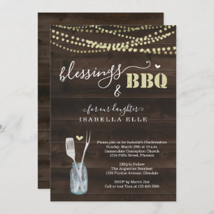 Rustic First Communation / Confirmation BBQ Party Kaart