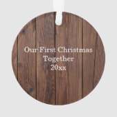 Rustic First Kerstman Mr Mrs Couple Wedding Phot Ornament (achterkant)