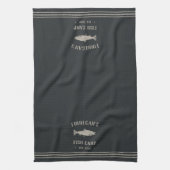 Rustic Fish Camp gepersonaliseerd Theedoek (Verticaal)