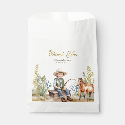 Rustic Fisherman's Derby Baby shower Bedankt Bedankzakje (Voorkant)