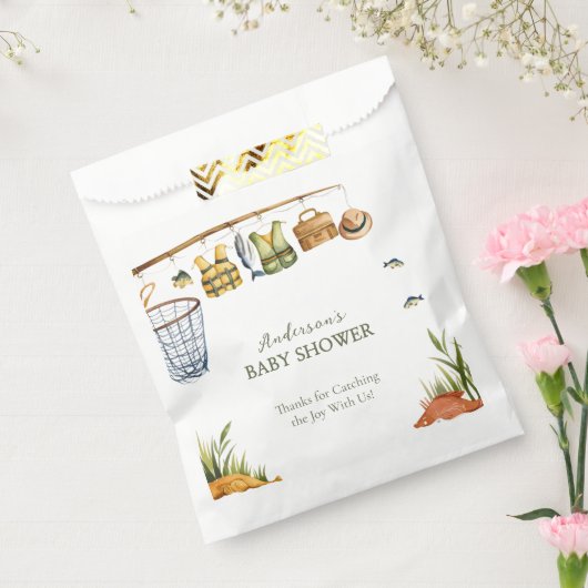Rustic Fishing Baby Boy Party Gift Bag Bedankzakje (Gezegeld)