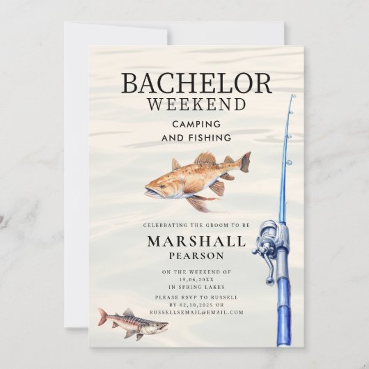 Rustic Fishing Bachelor Weekend Invitation (Devant)