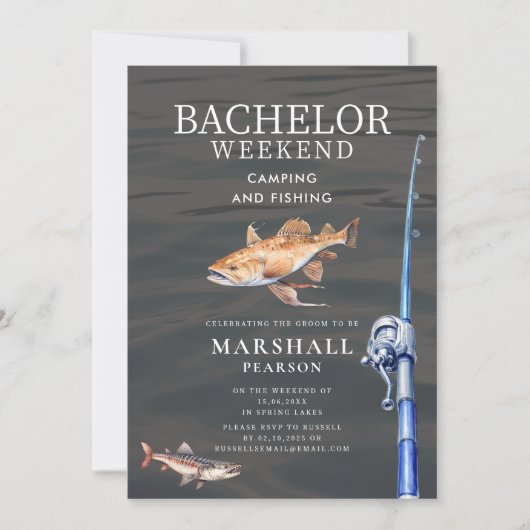 Rustic Fishing Bachelor Weekend Invitation (Devant)