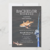 Rustic Fishing Bachelor Weekend Invitation Feestdagenkaart (Voorkant)