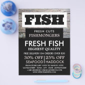 Rustic Fishmonger/Wife, vismarkt Adverteren Flyer (Enkel)