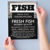 Rustic Fishmonger/Wife, vismarkt Adverteren Flyer (Hand)