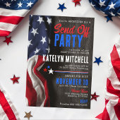 Rustic Flag Militaire Soldier Going Away Party Kaart