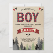 Rustic Flannel Lumberjack Boy Baby shower Kaart (Voorkant)