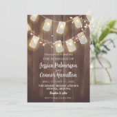 Rustic Flat Mason Jar Lighting Wood Barn Kaart (Staand voorkant)