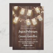 Rustic Flat Mason Jar Lighting Wood Barn Kaart (Voorkant / Achterkant)