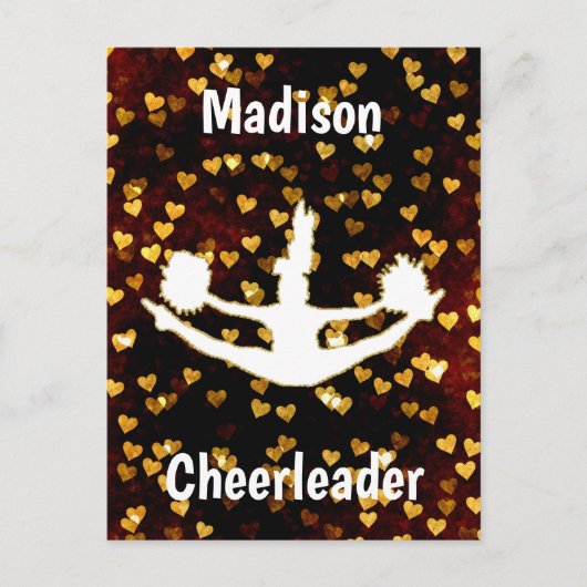Rustic Floating Hearts Cheerleader Briefkaart (Voorkant)