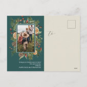 Rustic Floral 2 foto Feestdagenkaart (Achterkant)