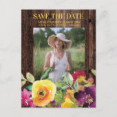 Rustic Floral Afstuderen Save Date Notice Uitnodiging Briefkaart (Voorkant)