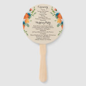 Rustic Floral Antlers Wedding Ceremony Programme Handwaaier (Achterkant)