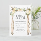 Rustic Floral Arch Ivory White Vrijgezellenfeest Kaart (Staand voorkant)