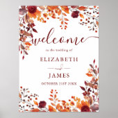 Rustic Floral Autumn Mariage de automne Affiche de (Devant)