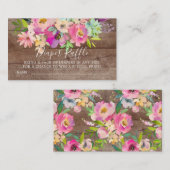 Rustic Floral Baby shower Diaper Raffle Ticket Informatiekaartje (Voorkant / Achterkant)