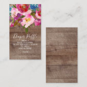 Rustic Floral Baby shower Diaper Raffle Ticket Informatiekaartje (Voorkant / Achterkant)