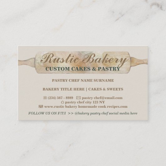 Rustic Floral Bakery Loyalty Koop vijf gratis Visitekaartje (Achterkant)