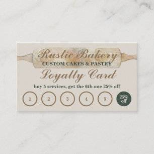 Rustic Floral Bakery Loyalty Koop vijf gratis Visitekaartje
