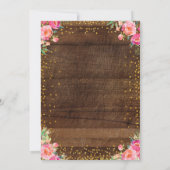 Rustic Floral Baptism Invitation Girl Kaart (Achterkant)